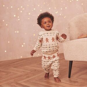 Mori Baby Gingerbread Intarsia Knitted Sweater